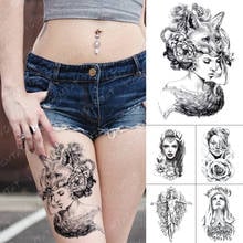 Waterproof Temporary Tattoo Sticker Lady Fox Flash Tattoos Classical Beauty Wisdom Body Art Arm Fake Tatoo Women Men 2024 - buy cheap