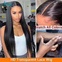 5x5 HD Lace Front Wigs Brazilian Straight HD Transparent Lace Front Human Hair Wig Pre Plucked Remy Hair Lace Frontal Wig Newa 2024 - buy cheap