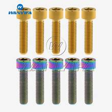 10Pcs M6 x 25mm Titanium Ti GR5 Bolt Screws Allen Head Socket for Bicycle V Brake Hub Fixed Gold Rainbow 2024 - buy cheap