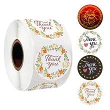 500 Pcs Flower Thank You Stickers Roll for Seal Labels 1 Inch Gift Packaging Stickers Birthday Party Offer Stationery Stickers 2024 - buy cheap