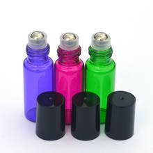 3pcs Colorful 5ml Roller Glass Bottle Fragrance Perfume Essential Oil Empty Bottle 5ml Roll-On Black Plastic Cap Bottle 2024 - buy cheap