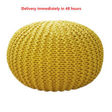 Handmade Comfortable Ottoman & Footrest For Living Room Home Decorative Seating Bean Bag Modern Knitted Ottoman Round Floor Seat 2024 - buy cheap