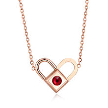 Hot Luxury Elegant Stainless Steel CZ Rose Gold Color Love Heart Shape Pendant Necklace Jewelery Charm Chain Necklaces for Women 2024 - buy cheap