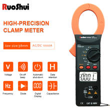RuoShui 6056B True RMS цифровые клещи измеритель тока AC DC Напряжение Ток Тестер Сопротивления Инструмент зажим для амперметра мультиметр 2024 - купить недорого