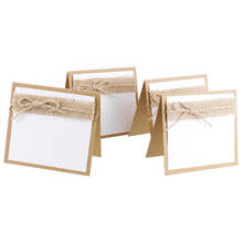 Tarjetas de mesa con nombre para invitados, decoración con cuerda de yute, para evento de boda rústico, Chic, desgastado, 10 Uds. 2024 - compra barato