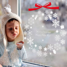 Floco de neve decoração da janela beleza neve feliz natal adesivo de parede vinil arte design cartaz mural moda adesivos w733 2024 - compre barato