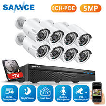 SANNCE 8CH 5MP HD POE Network Video Security System 5MP H.264 NVR With 8PCS 5MP 30M EXIR Night Vision Weatherproof IP Camera Kit 2024 - buy cheap