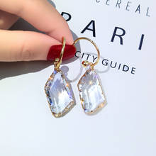 USTAR Geometric Big Crystal C Type Hoop Earrings Gold Color Dangle Earrings for Women Wedding Party Jewelry Gifts 2024 - buy cheap