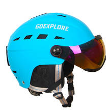 Goexplorar capacete de esqui ultraleve, capacete de esqui abs + eps ce en1077 homens mulheres capacete de esqui ao ar livre esportes snowboard capacete de skate 2024 - compre barato