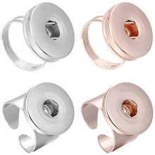 Anillo a presión ajustable de 18mm para mujer, joyería de botón a presión de oro rosa, bricolaje, ZH011 2024 - compra barato