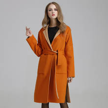 casaco feminino Women Autumn Winter Slim Wool Maxi Long Coat Female Long SLeeve Windbreaker Outwear manteau femme 2024 - buy cheap