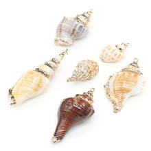 Colgantes de concha Natural, exquisito caracol de mar envuelto en aleación, dijes para la fabricación de joyas, collar, pulsera, regalo de decoración de mar 2024 - compra barato