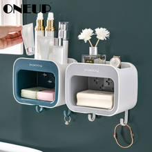 ONEUP Wall Mounted Non-slip Soap Holder Bathroom Waterproof Storage Box Creativity Drain Soap Dish For Home Bathroom Accessories 2024 - buy cheap