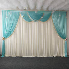 free shipping 3Mx3M Customized wedding stage backdrop swags with tassels drape curtain for wedding party birthday decoration 2024 - buy cheap