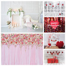 Dia dos namorados foto backdrops flores cortina de fundo personalizado para amantes do casamento crianças photoshoot fotografia adereços 2024 - compre barato