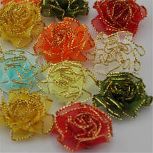 40pcs UPick Organza Ribbon Flower carnation Appliques wedding Lots Mix B69 2024 - buy cheap