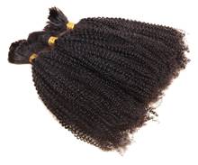 Afro Kinky Curly Human Hair Bulk For Braiding Mongolian Remy Hair Weaving No Weft Long Kinky Curly Human Hair Bundles Extension 2024 - buy cheap
