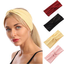 Summer Elastic Anti-leakage Cross-printing Bouquet Headband Sport Hair Accessory For Women Solid Hair Bands Face Wash Headband 2024 - buy cheap