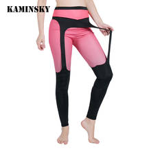 Kaminsky Fashion Fitness Push Up Leggings Women Patchwork Printed Sexy Belt Pants Bodybuilding Jeggings Workout Women Leggings 2024 - buy cheap