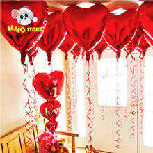 5pcs 18inch heart shaped single color aluminum balloon wedding proposal background party decoration birthday decor helium ballon 2024 - buy cheap