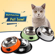 Pet Dog Bowl Stainless Steel Feeder Drinking Water Bowl Puppy Cat Food Drink Water Feeder Cartoon Pattern Non-slip Pet Supplies 2024 - buy cheap