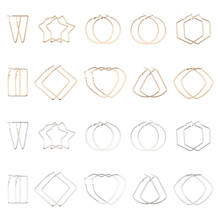 20pairs/set Iron Hoop Earrings Mixed Geometric Shapes For Fashion Creative Women Dangle Earring Jewelry Making Decor 2024 - buy cheap