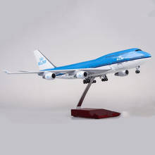Aviones de escala 1:160 de 47CM, Boeing B747, KLM, Royal Dutch, modelo de avión con rueda, Avión de resina fundido a presión, regalo de colección 2024 - compra barato