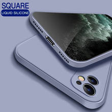Luxury Original Square Liquid Silicone Soft Case For iPhone 12 11 Pro Max Mini iPhone X XS XR 7 8 6 6S Plus SE 2020 Phone Cover 2024 - купить недорого