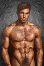 100%Handmade  Oil Painting Hand man portrait oil painting male nude muscle gay interest 018 2024 - buy cheap