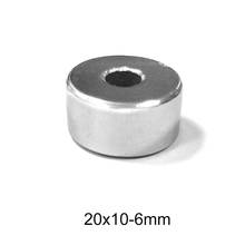2/5/10/15/20PCS 20x10-6 Disc Rare Earth Neodymium Magnet 20*10 mm Hole 6mm Countersunk Round Magnets Strong N35 20*10-6 2024 - buy cheap