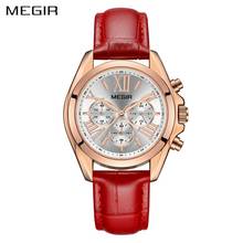 MEGIR 2114 Women's Fashion Trend Watches  Elegant Dress Leather Waterproof Lady Wristwatches 2024 - buy cheap