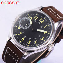 44mm Corgeut Sterile Black Dial 17 Jewels 6497 Hand Winding Movement men's Wristwatches 2024 - buy cheap