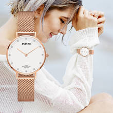 Watch Women DOM Top Brand Luxury Quartz watch Casual quartz-watch leather Mesh strap ultra thin clock Relog G-36G-7M 2024 - buy cheap