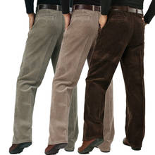 Pantalones casuales para hombre, pantalón informal de pana gruesa, de cintura alta, holgado, de talla grande, de invierno 2024 - compra barato