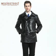 Long Men Leather Coat Quilted Thick 100% Natural Cow Skin Genuine Leather Jacket Man Winter Coat Long Warm M200 2024 - buy cheap