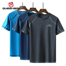 QUESHARK Men Quick Dry Short Sleeve Running T Shirt Breathable Tops T-shirts Fitness Gym Workout Ultrathin Ultralight Sports Tee 2024 - buy cheap
