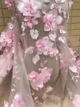 Фатиновая кружевная ткань в нигерийском стиле с объемным цветком, французская кружевная ткань с сеткой, JIANXI.C-8502 ткань с вышивкой, сетчатая ткань для свадебного платья 2024 - купить недорого