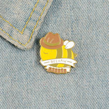 Mr. bee BEEHAW Enamel Brooch Fat bees in hats Lapel Pin stripe Cute honeybee Multi foot insect Cartoon Badge jewelry industrious 2024 - buy cheap