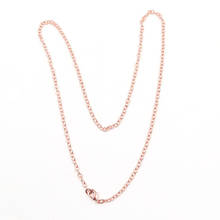 Cadena de eslabones de Metal de Color oro rosa, collar Popular de 2 mm de ancho, longitud de 50 cm, joyería de moda 2024 - compra barato