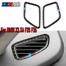 Carbon Fiber for BMW X3 F25 X4 F26 2011-2017 Car AC Outlet Frame Stickers Air Condition Vents Air Outlet Trim Decor Accessories 2024 - buy cheap