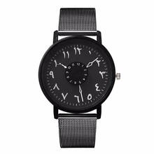 Women Creative Black Mesh Arabic Numbers Watch Luxury Stainless Steel Quartz Wristwatches Relogio Feminino 2024 - buy cheap