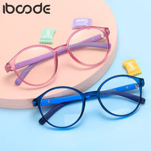 Iboode-gafas antiluz azul para bebé, anteojos suaves para niños, gafas de ordenador para niños y niñas, gafas de espejo liso, novedad 2024 - compra barato
