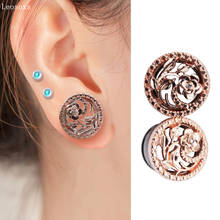 Leosoxs 2pcs Stainless Steel Hollow Flower Ear Tunnel Reamer Ear Dilators Gauges Ear Expander 6-16mm Fashion Jewelry Piercing 2024 - buy cheap
