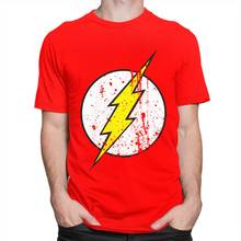 Retro The Big Bang Theory T Shirt Men Short Sleeved Sheldon Cooper Tshirt The lightning Print The Flash T-shirt Cotton Tee Tops 2024 - buy cheap