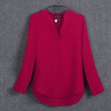 Женская шифоновая рубашка офисная блуза с длинным рукавом Женские топы рабочая одежда размера плюс blusas femininas S-5XL 2024 - купить недорого