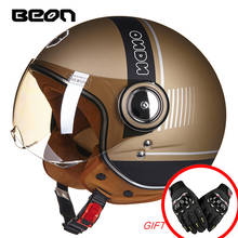 BEON motorcycle helmet Vintage scooter open face helmet Retro Riding Racing helmet ECE approved Italy flag moto Go kart casco 2024 - buy cheap