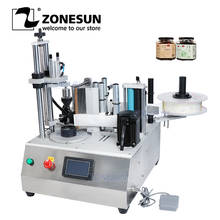 ZONESUN-máquina etiquetadora semiautomática, molde personalizado para botellas de vidrio de salsa, etiqueta adhesiva Hexagonal cuadrada de cuatro ángulos 2024 - compra barato
