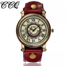 CCQ-reloj con correa de cuero de cuarzo para mujer, accesorio de pulsera de estilo informal, complemento analógico de marca de lujo, ideal para regalo 2024 - compra barato