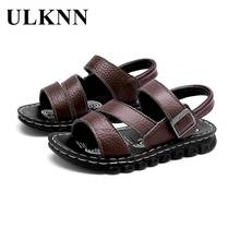 ULKNN 2021 Sandal Footwear For Boy Kid's Casual Fashion Sandals Summer Spring Shoes Children Solid Round Toe Shoes Non-slip Flat 2024 - buy cheap