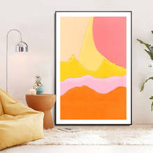 Cuadro de pared multicolor abstracto, amarillo y naranja, pintura en lienzo, carteles e impresiones, galería, dormitorio, sala de estar, decoración nórdica del hogar 2024 - compra barato